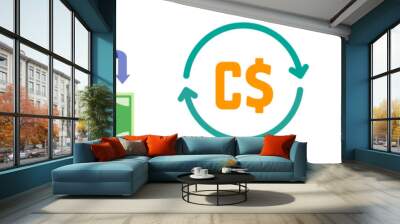 Canadian Dollar Foreign Currency and Crypto Exchange Wall mural