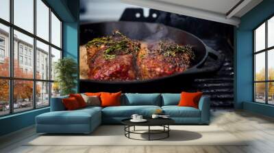 cooking bbq barbecue grilling steak Wall mural