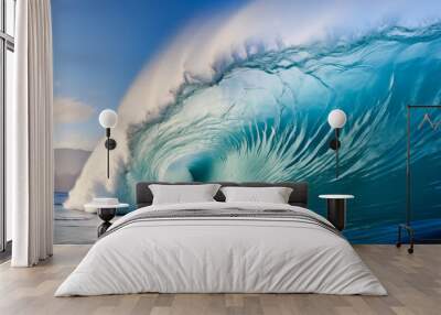 epic wave ocean surfing. summer vacation nature background Wall mural