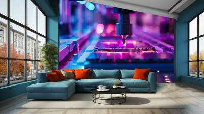 production microchip semiconductor manufacturing concept background Wall mural