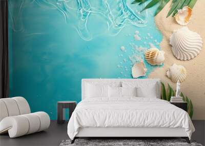 Summer beach background with copy space for text. Summer vacation concept Wall mural