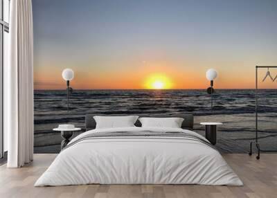 sunset over the sea Wall mural