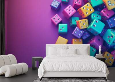 Colorful background. April fool's day background. April fool font per dice background.  Wall mural