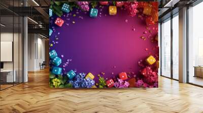 Colorful background. April fool's day background. April fool font per dice background.  Wall mural