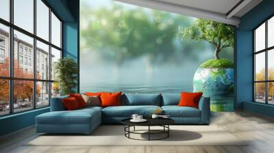 Environment Eco Natural Responsibility Sustainable with copy space. World environment day  Wall mural