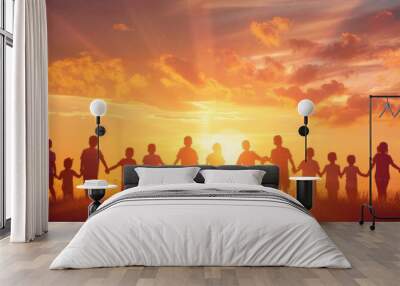 International Friendship Day Concept. The concept of happy together Wall mural