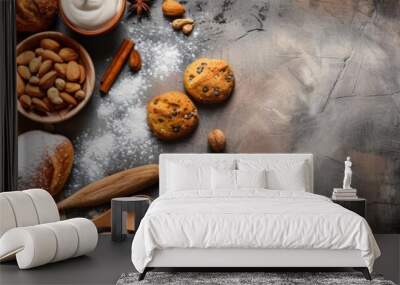 World baking day background concept Wall mural