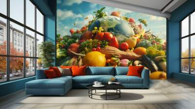 World Food Day concept with copy space area for text Wall mural