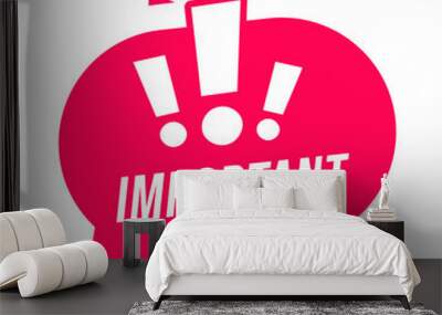 Banner important with exclamation mark. Banner element for web and app. Wall mural