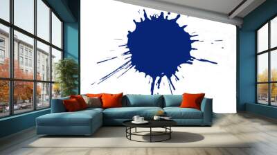 Ink spot brush dd blue pen ink brush back to school dtyle cutout white background graphic effect Wall mural