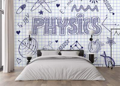 handwritten Physics set Wall mural