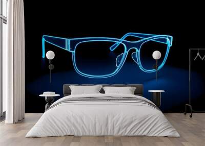 Wireframe Sunglasses Mockup Wall mural