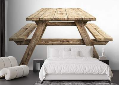 Wooden Picnic Table:  Rustic Design Wall mural