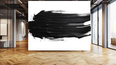 black brush stroke isolated white background Wall mural