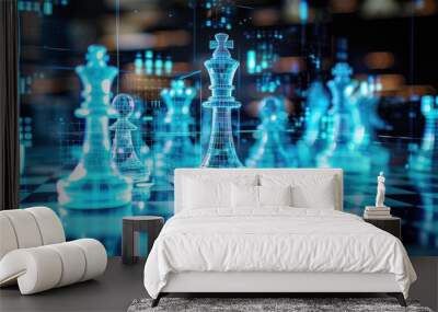 Chess board game concept of business ideas and competition and strategy ideas Wall mural