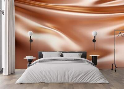 Smooth elegant brown silk or satin texture can use as background Wall mural