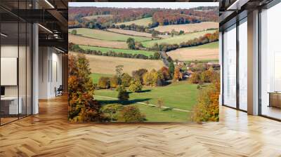 view over an autumn landscape in oxfordshire, england Wall mural