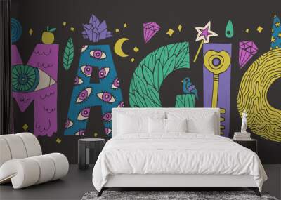 doodle magic lettering Wall mural