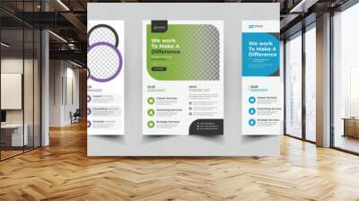 a bundle of 5 templates of a4 flyer, Flyer template layout design. business flyer,
brochure, magazine or flier mockup in bright colors. perfect for creative
professional business. vector template Wall mural