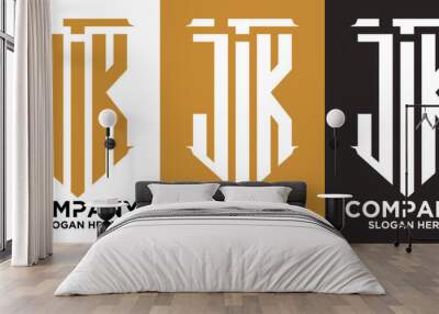 initial three letter shape logo vector J T K Wall mural