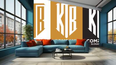 initial three letter shape logo vector K T B Wall mural