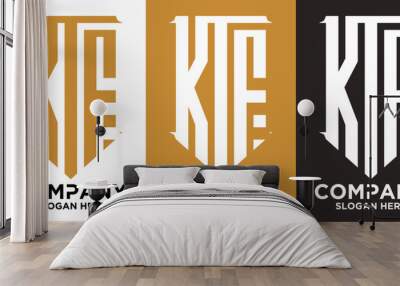 initial three letter shape logo vector K T F Wall mural