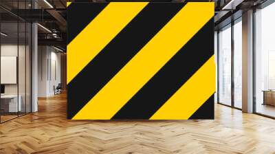 Stripe line background vector illustration. Diagonal yellow and black stripe lines pattern. Wall mural