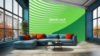 Abstract wave element for design Green. Stylized line art background. Colorful shiny wave with lines created using blend tool. Wall mural