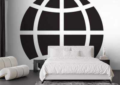 globe earth map element icon flat black Wall mural