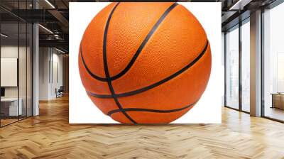 Basketball full details isolated on white background, Basketball sports equipment on white With  png file. Wall mural