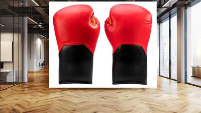 Boxing gloves isolated on white background, Red and black boxing gloves isolated on white with work path. Wall mural