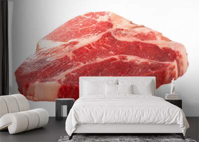 Fresh T-bone steak beef on white background, T-bone steak beef on white background PNG File. Wall mural