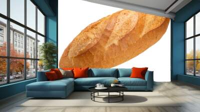 Freshly baked baguette or multigrain loaf bread on brown white PNG File. Wall mural