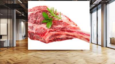 Raw Tomahawk beef steak on white background, Tomahawk beef steak on white PNG File. Wall mural