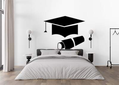  Graduation cap icon Wall mural