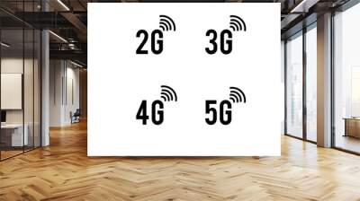 5g, 4g, 3g, 2g symbols, icons network Wall mural