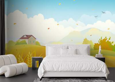 fall fields Wall mural