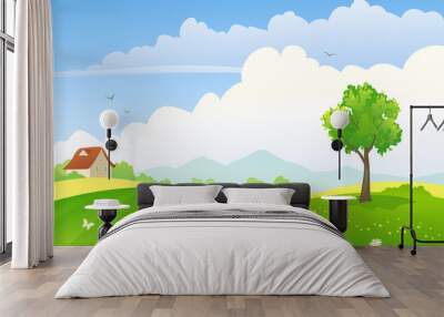 Green fields Wall mural