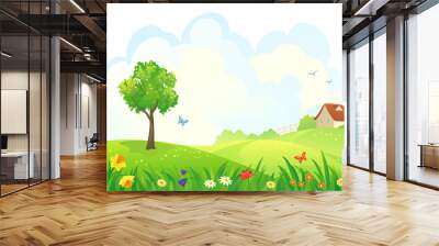 Spring rural day Wall mural