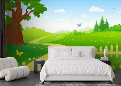 Summer forest path Wall mural