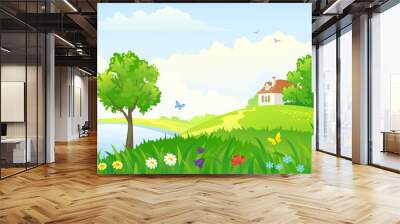 Summer rural day Wall mural