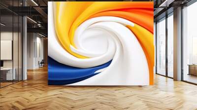 Colorful spiral abstract background with a technological and business theme, featuring vibrant swirling patterns that evoke innovation and modern design Wall mural