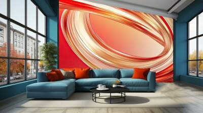 Red spiral abstract background with a technological and business theme, featuring dynamic swirling patterns that convey innovation and modern design Wall mural