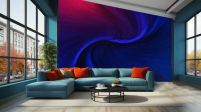 Abstract background gradient dark blue, wallpaper wave effect  Wall mural