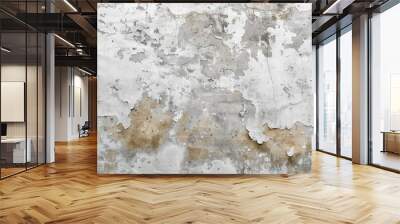 Background and texture of an aged white-painted cement wall with copy space image. Wall mural