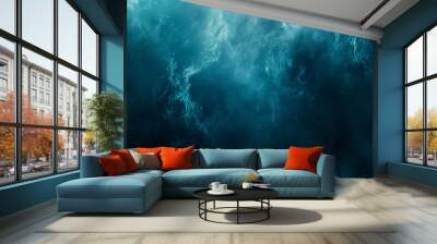 The image is of a blue sky with a stormy ocean Wall mural