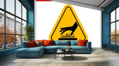 do not touch hot surface danger signs illustration vector Wall mural