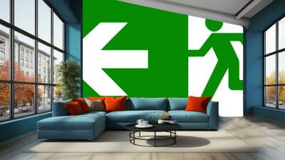 Fire emergency icons. Vector illustration. Fire exit. Wall mural