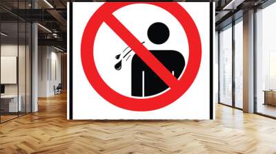 No spitting sign on white background. Vector illustration Wall mural