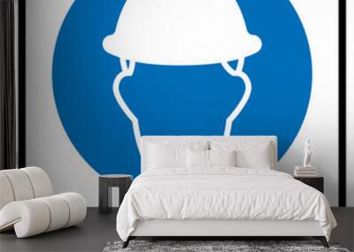 Wear a Safety Helmet Vector Illustration Sign. Wall mural